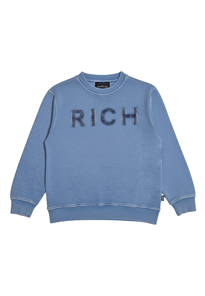 Felpa girocollo blu per bambino