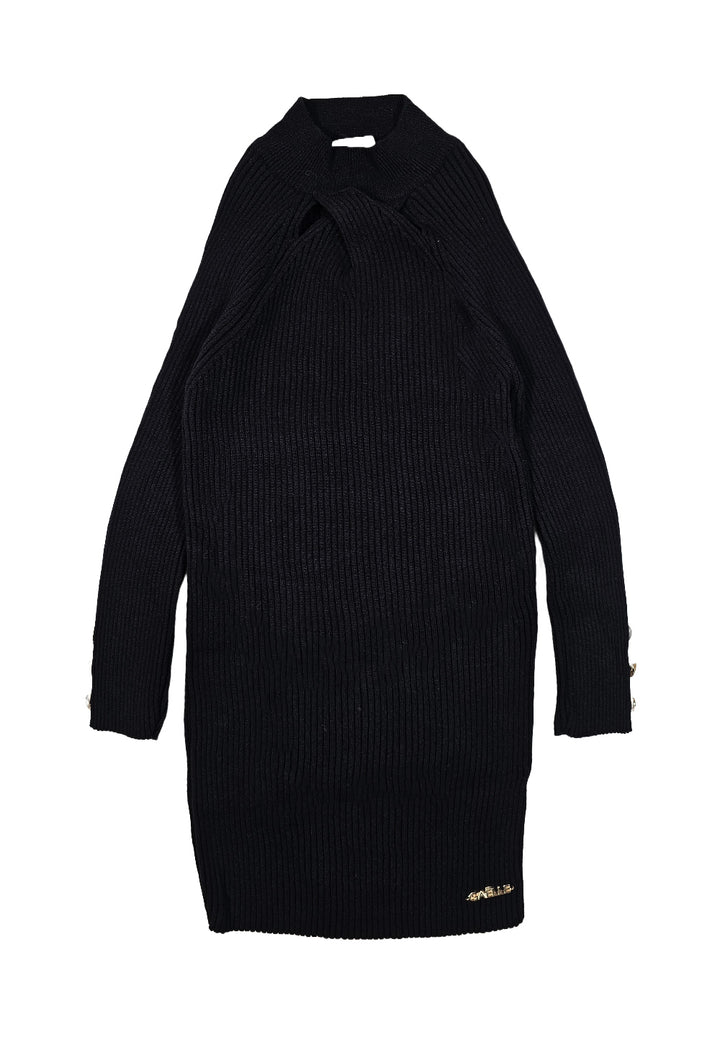 Vestito maglia nero per bambina