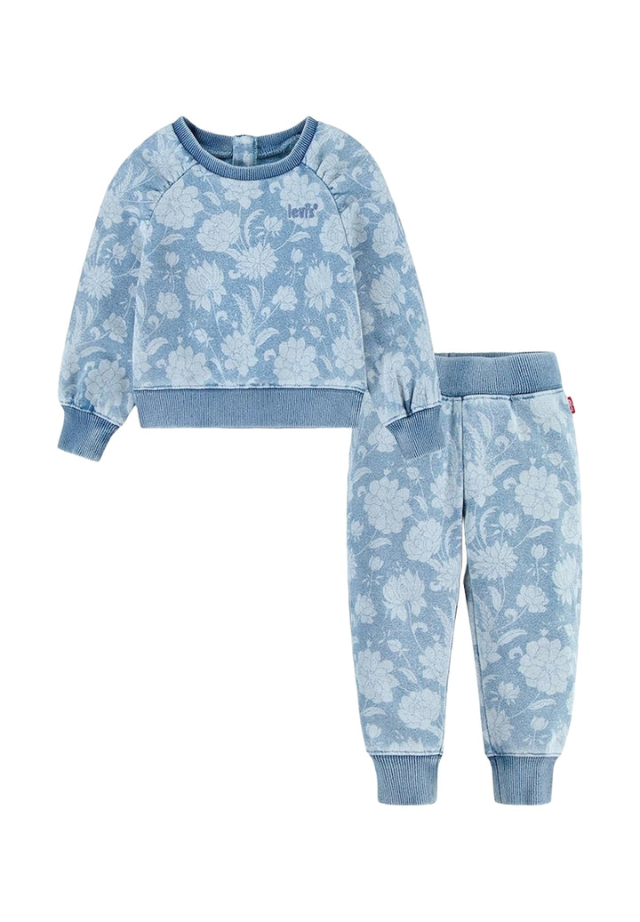 Hellblaues Sweatshirt-Set für Babymädchen