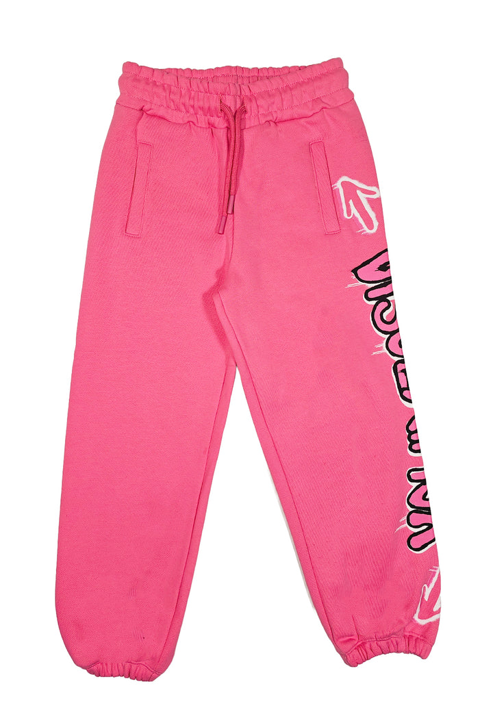 Pantalone felpa fuxia per bambina