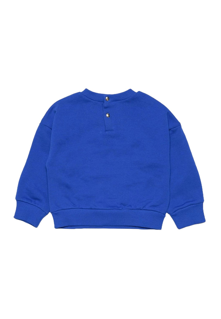 Blue crewneck sweatshirt for baby girls