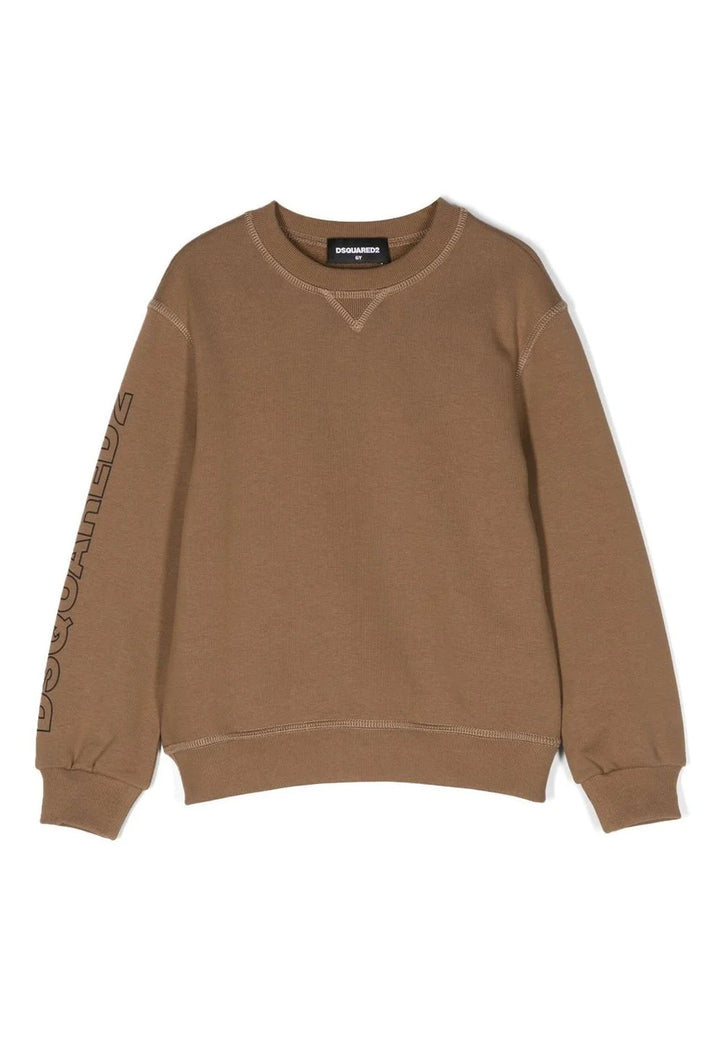 Brown crewneck sweatshirt for boys