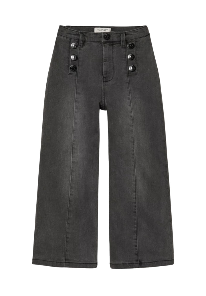 Pantalone nero denim per neonata