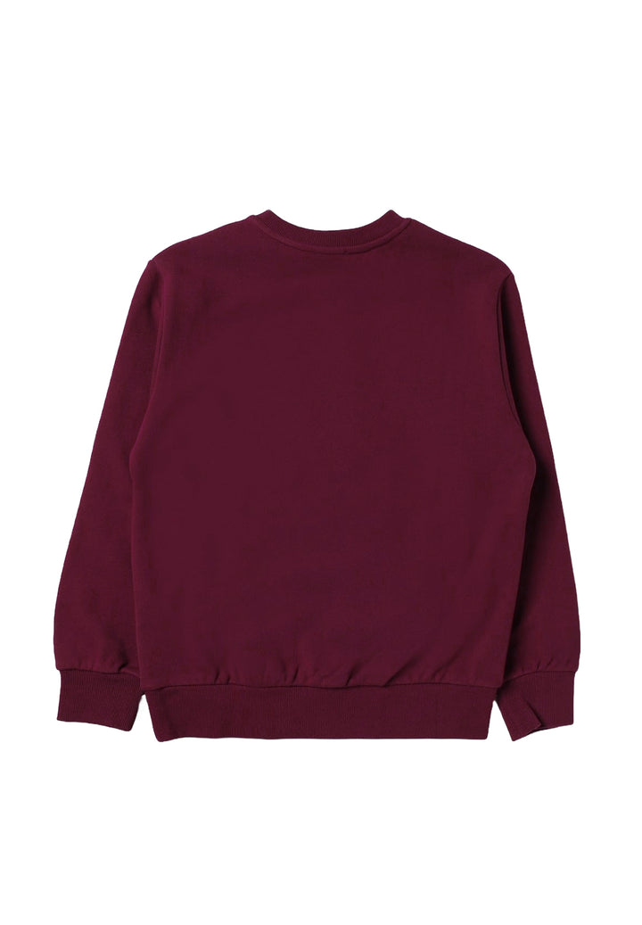 Burgundy crew neck sweatshirt for boys