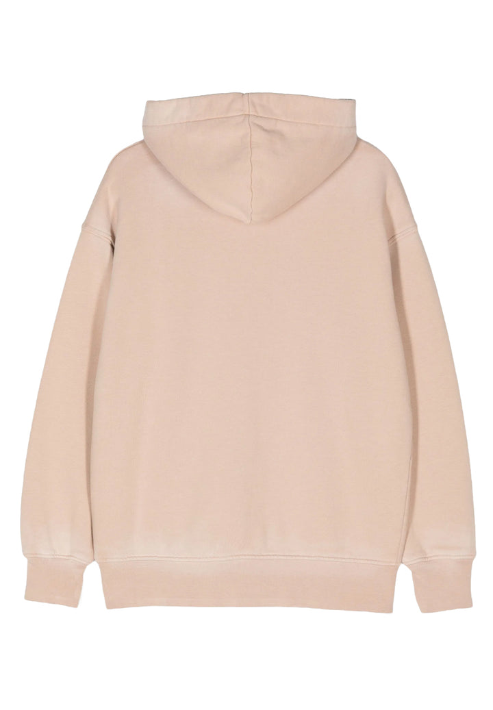 Maxi felpa con cappuccio beige per bambina