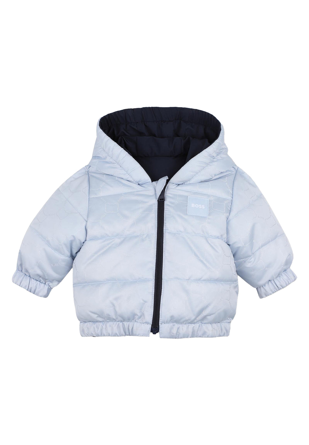 Giubbotto reversibile celeste-blu navy per neonato