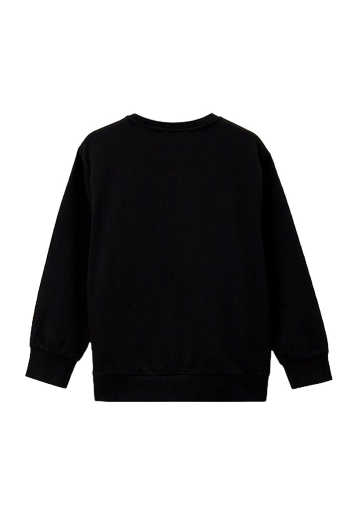 Schwarzes Sweatshirt mit Rundhalsausschnitt für Jungen
