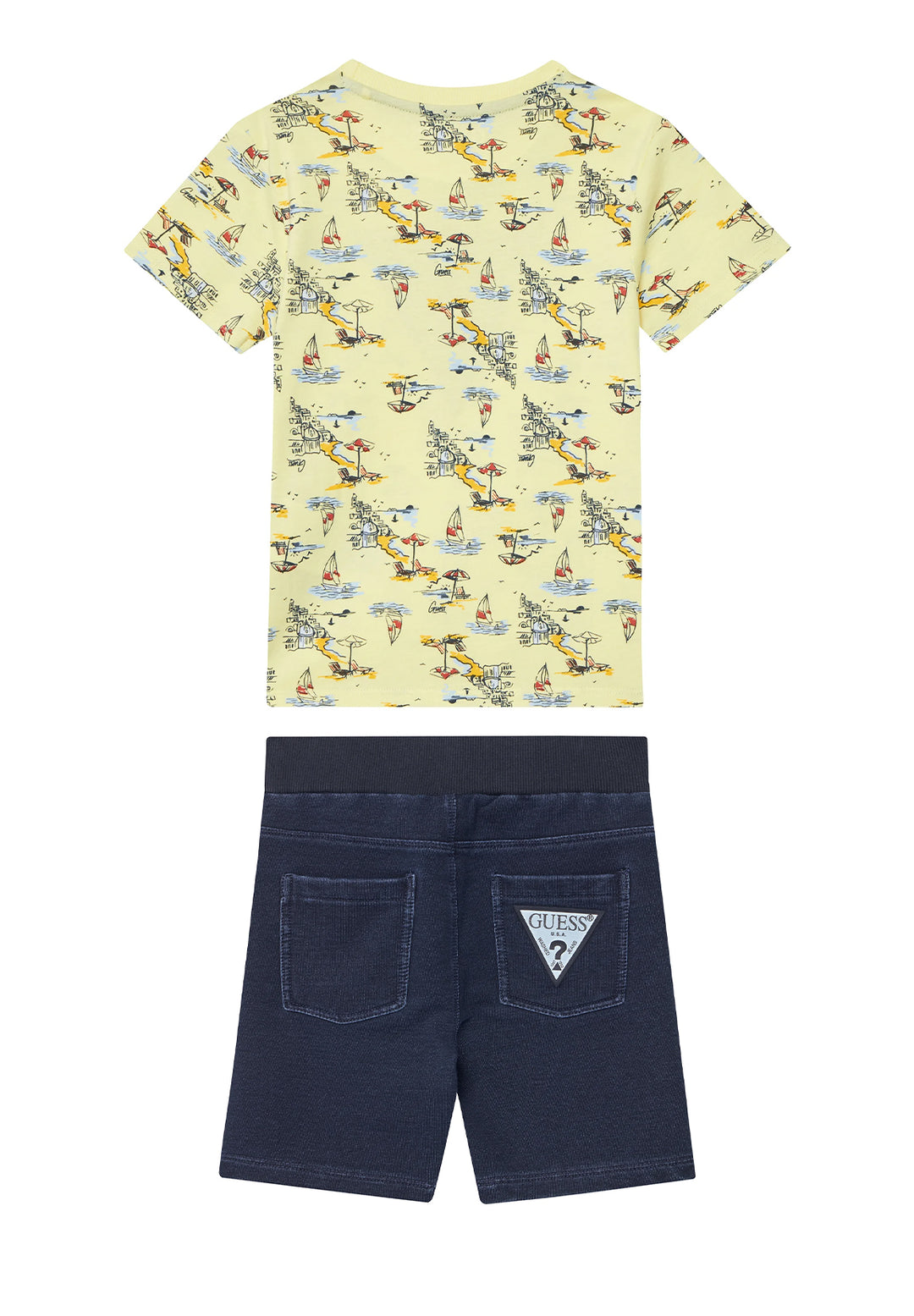 Completo giallo-blu denim per bambino