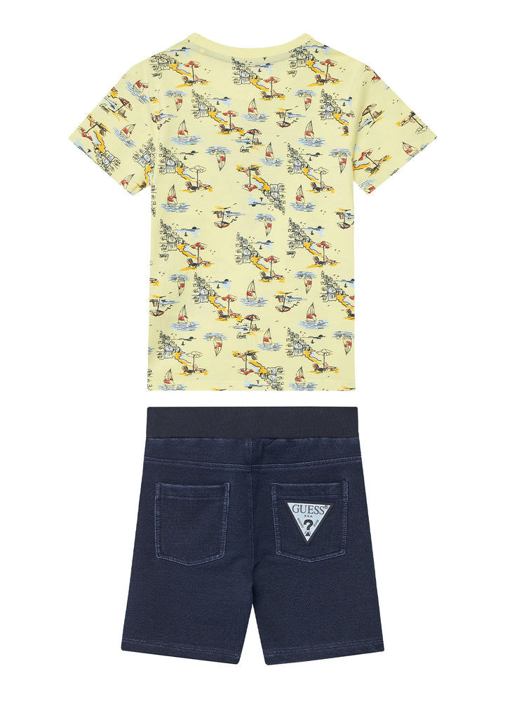 Completo giallo-blu denim per bambino