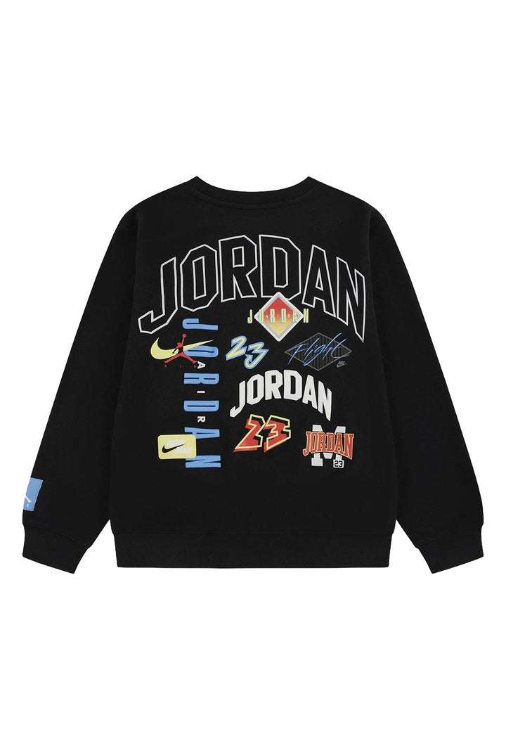 Felpa girocollo nera per bambino