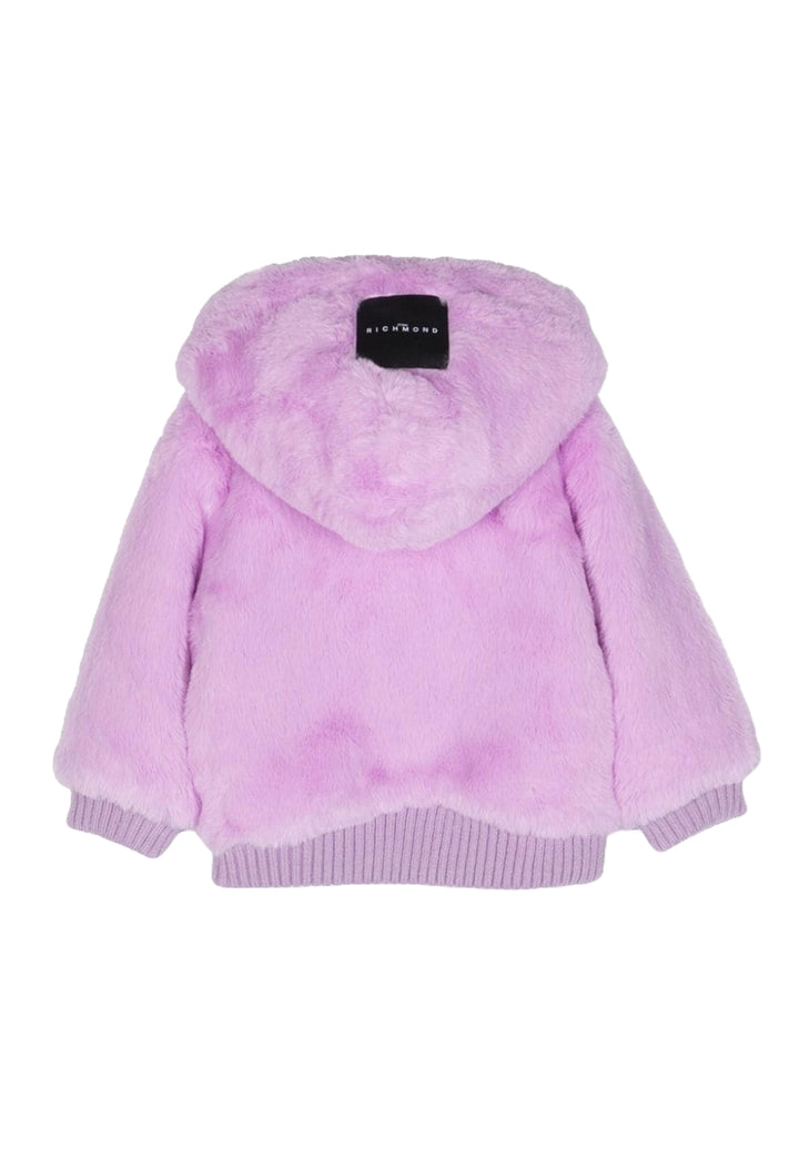 Lilac fur jacket for girls