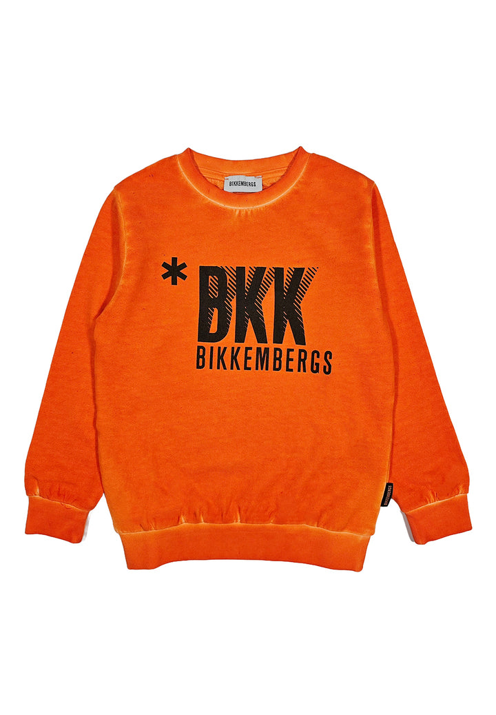 Orangefarbenes Rundhals-Sweatshirt für Jungen