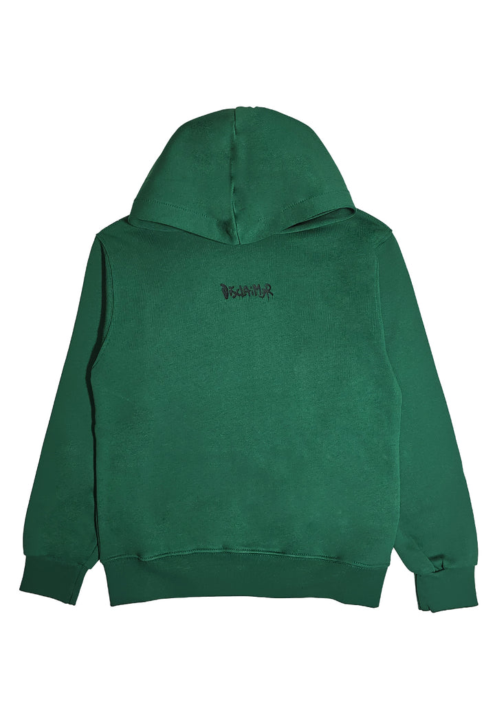 Felpa cappuccio verde per bambino