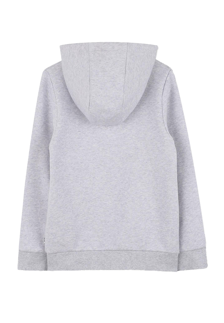 Felpa zip con cappuccio grigia per bambino