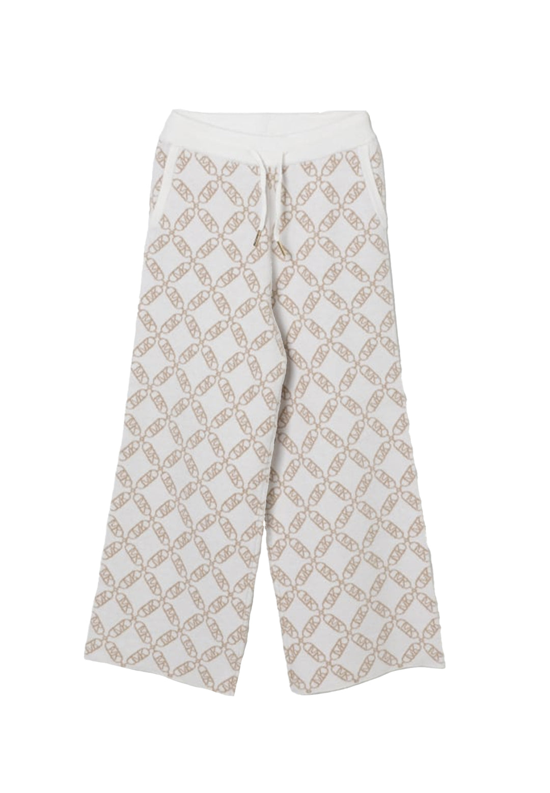 Pantalone in maglia crema per bambina