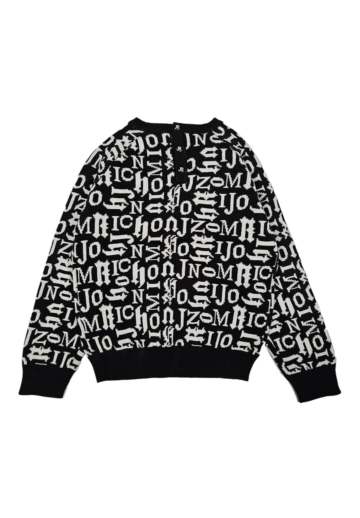 Black crew neck sweater for boys