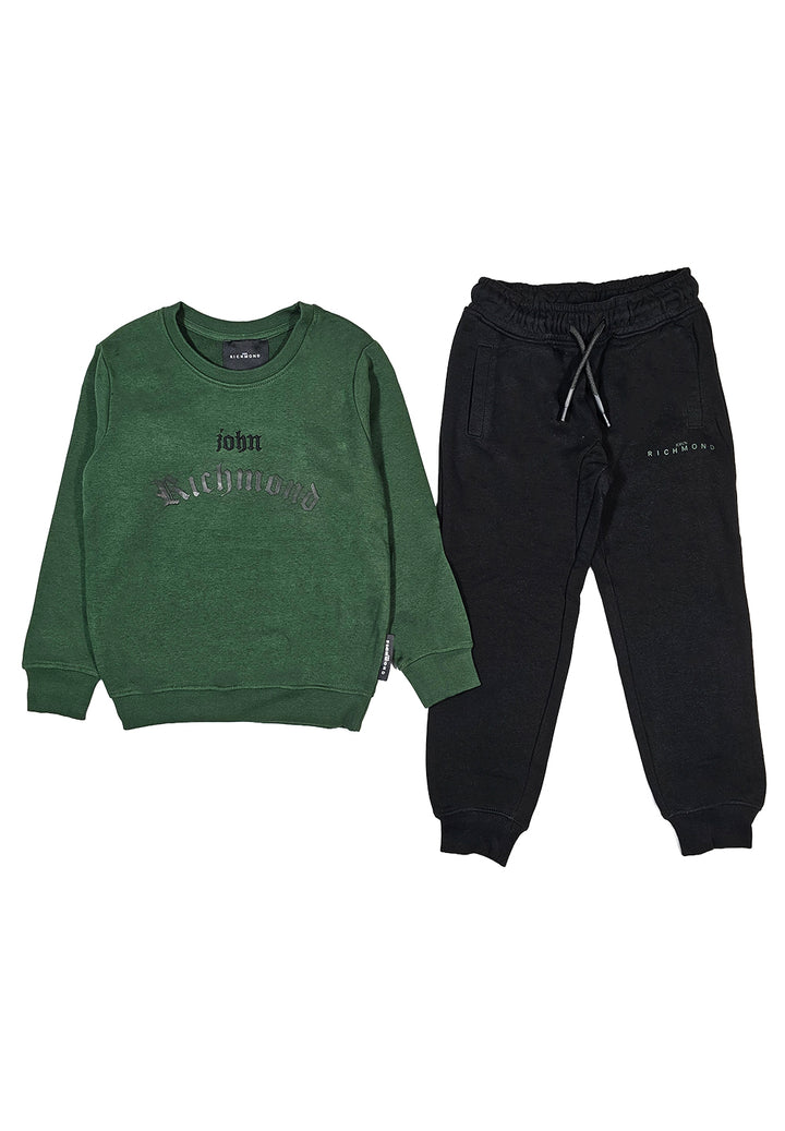 Grün-schwarzes Sweatshirt-Set für Jungen