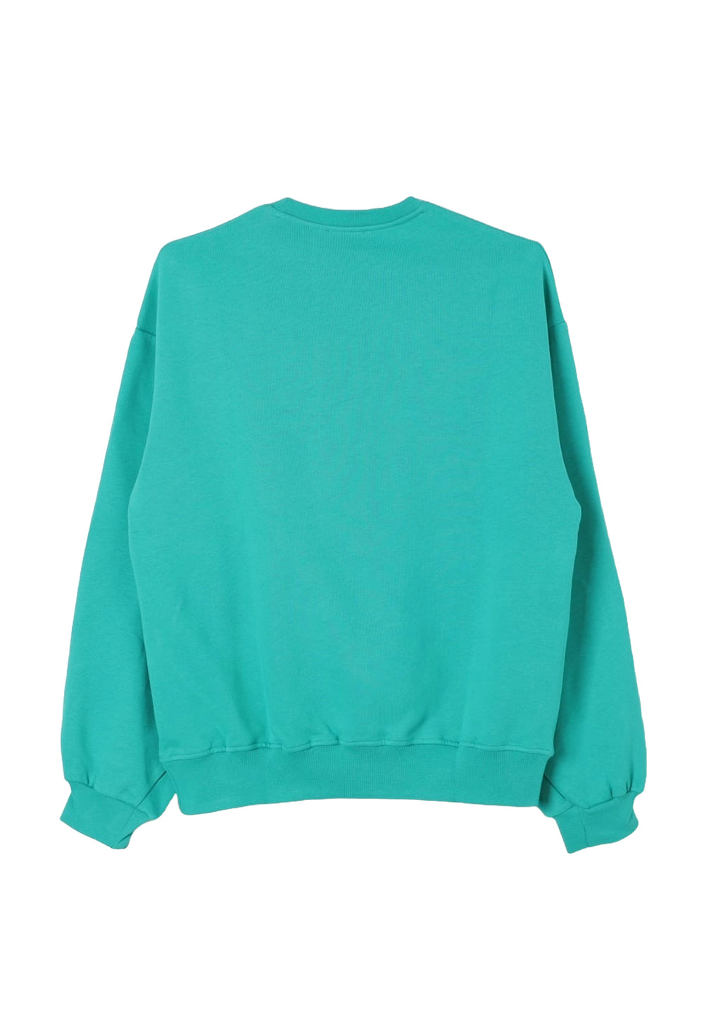 Felpa girocollo verde per bambina