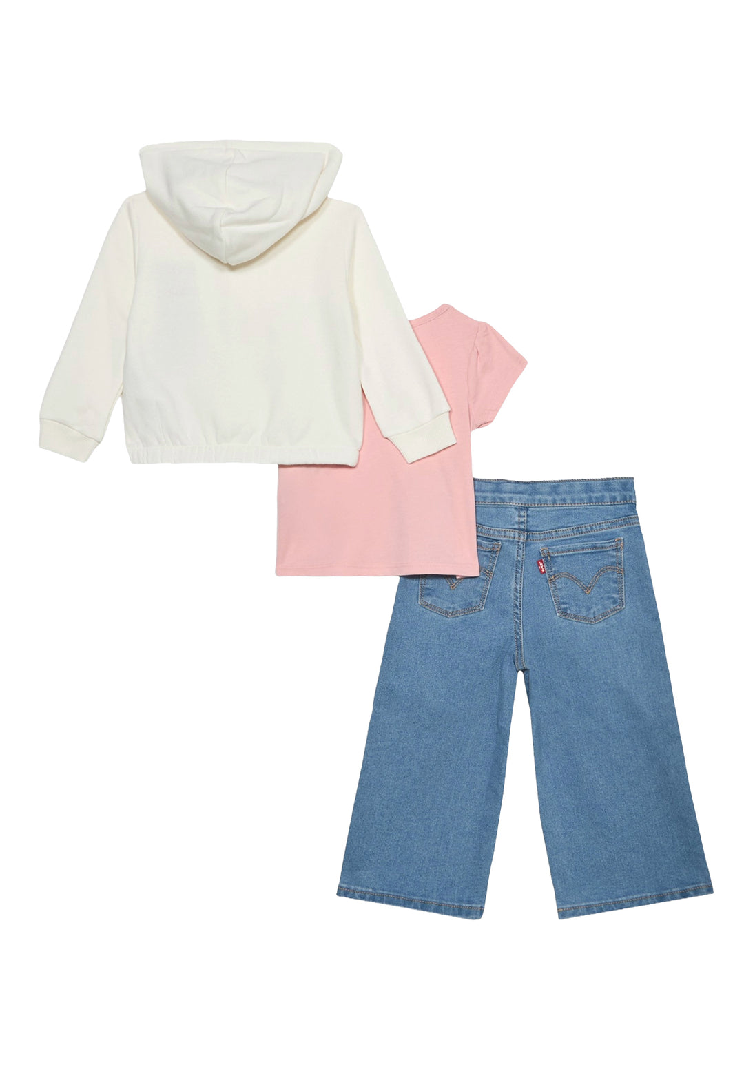 Completo 3 pezzi panna-rosa per neonata