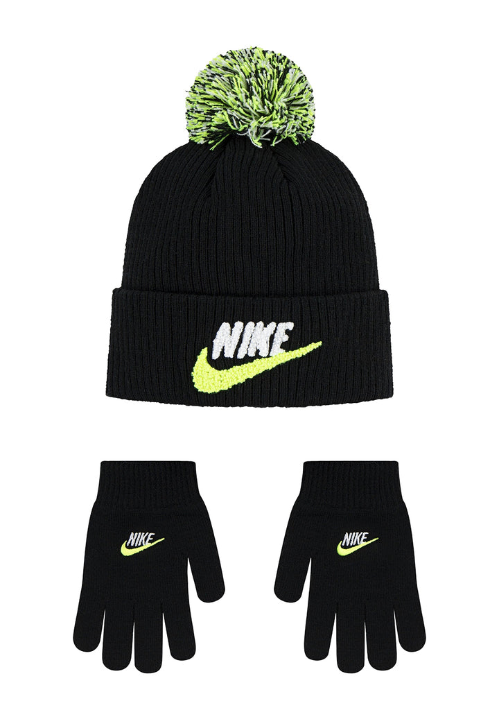 Set cappello + guanti nero per bambino