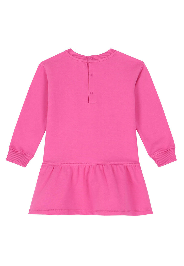 Fuchsia sweatshirt dress for baby girls