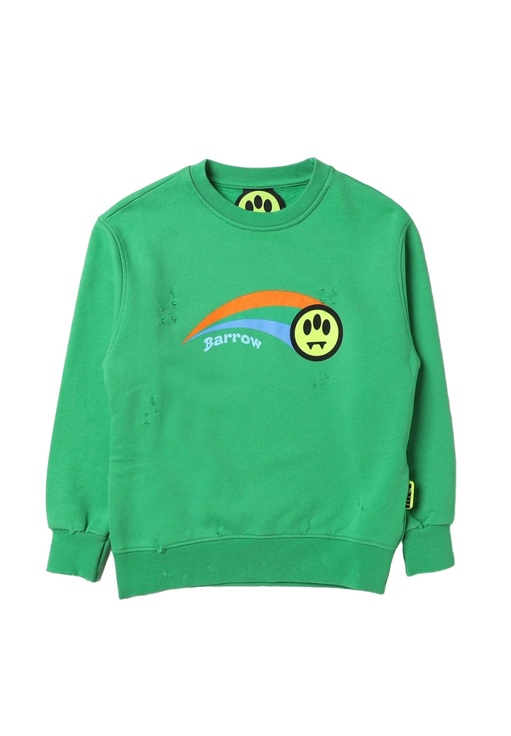 Green crewneck sweatshirt for boy
