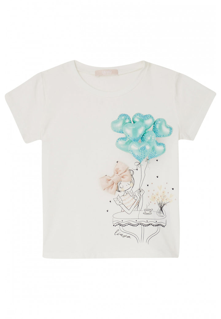 T-shirt bianca per bambina