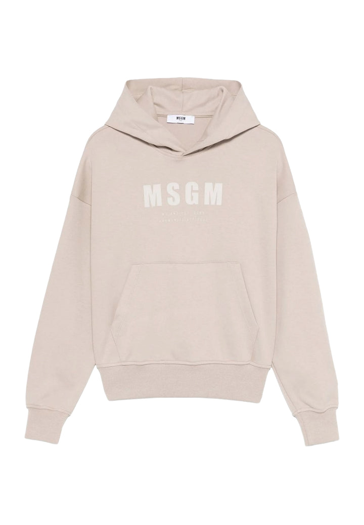 Felpa cappuccio beige per bambino