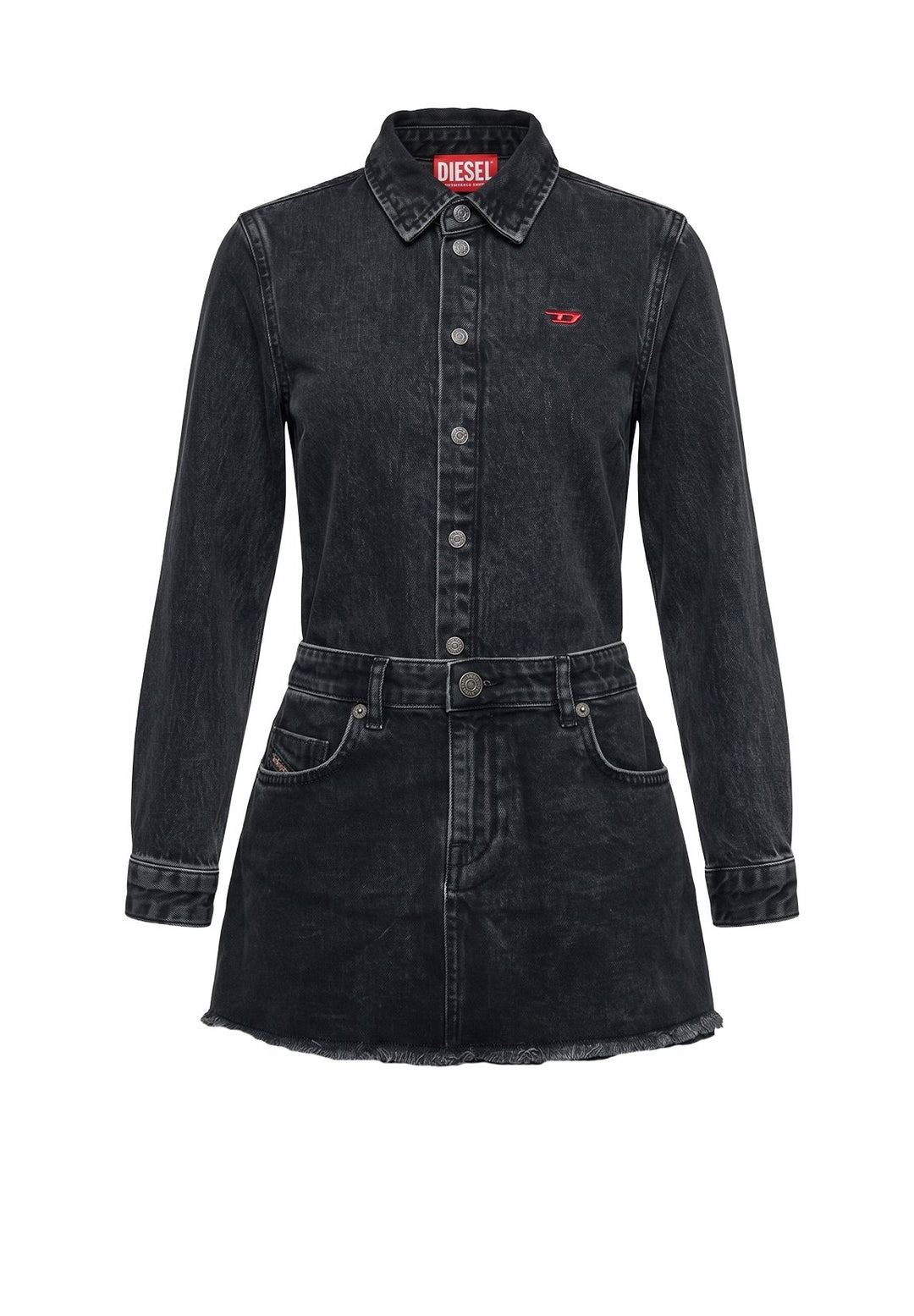Vestito denim nero per bambina