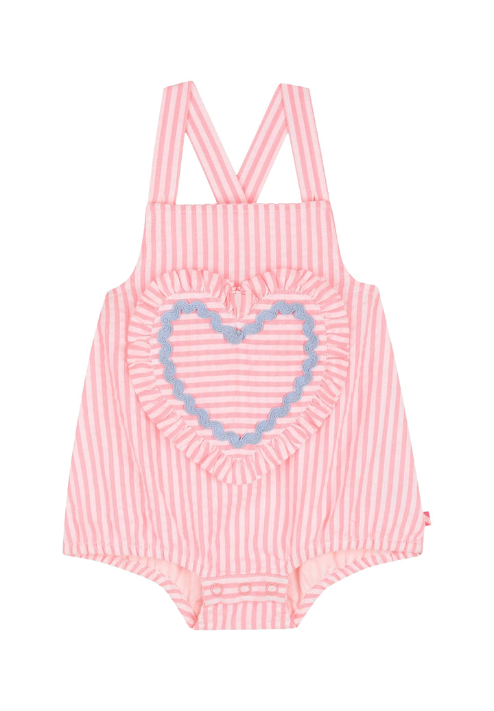 Salopette rosa fluo per neonata