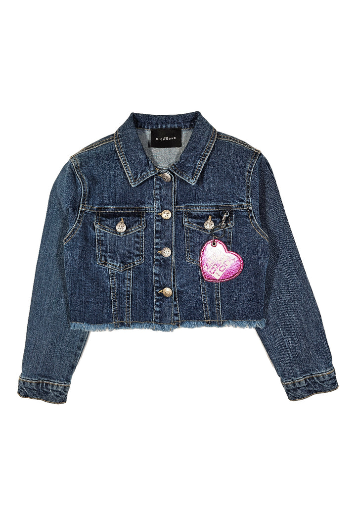 Giubbino blu denim per bambina