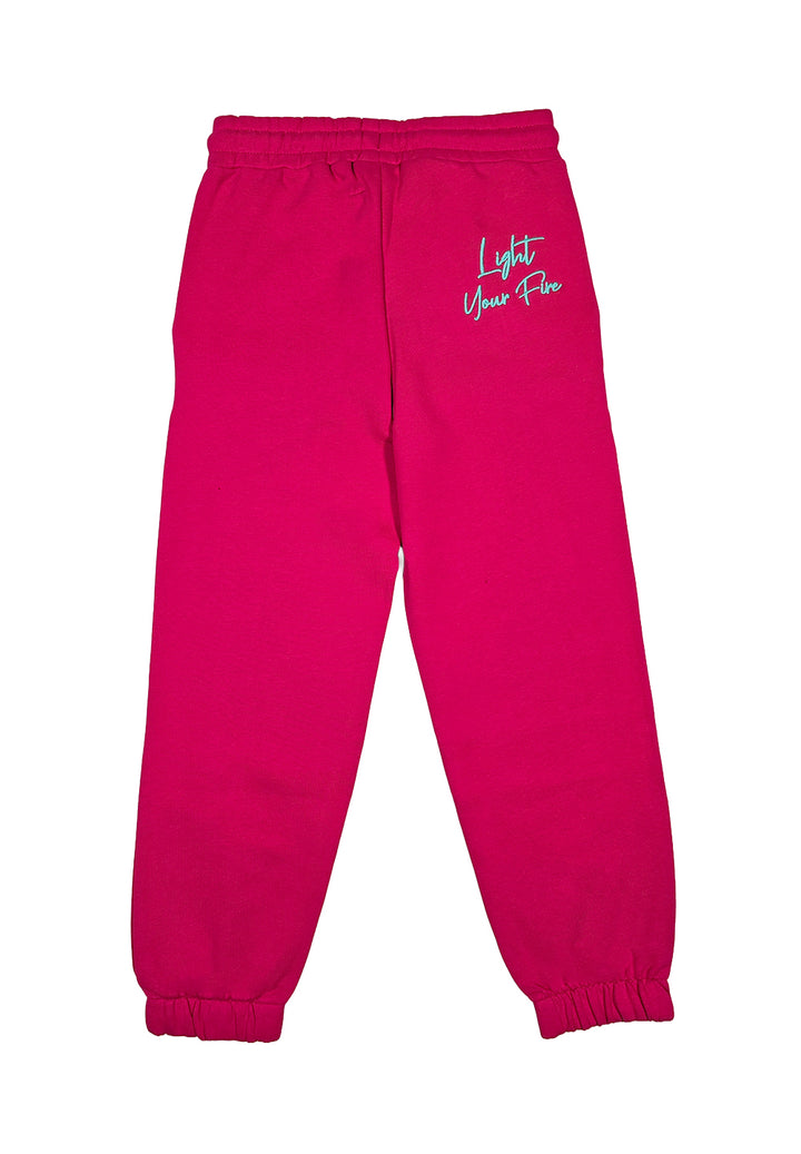 Fuchsia fleece trousers for girls