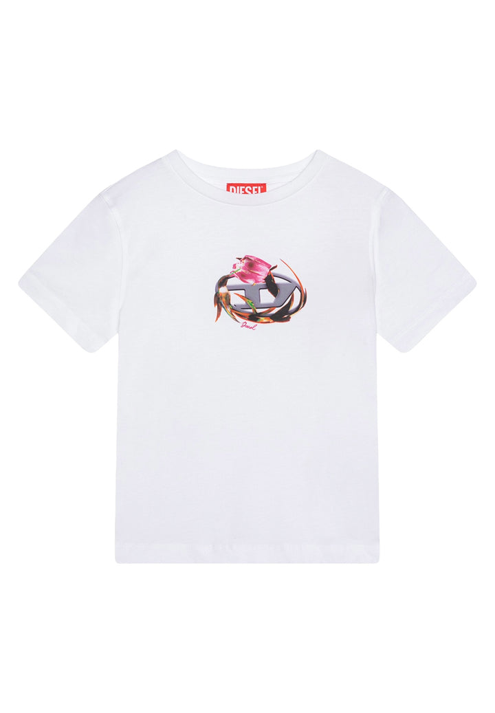 T-shirt bianca per bambina