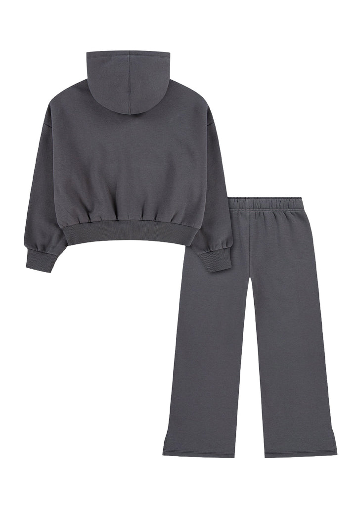 Completo felpa grigio per bambina