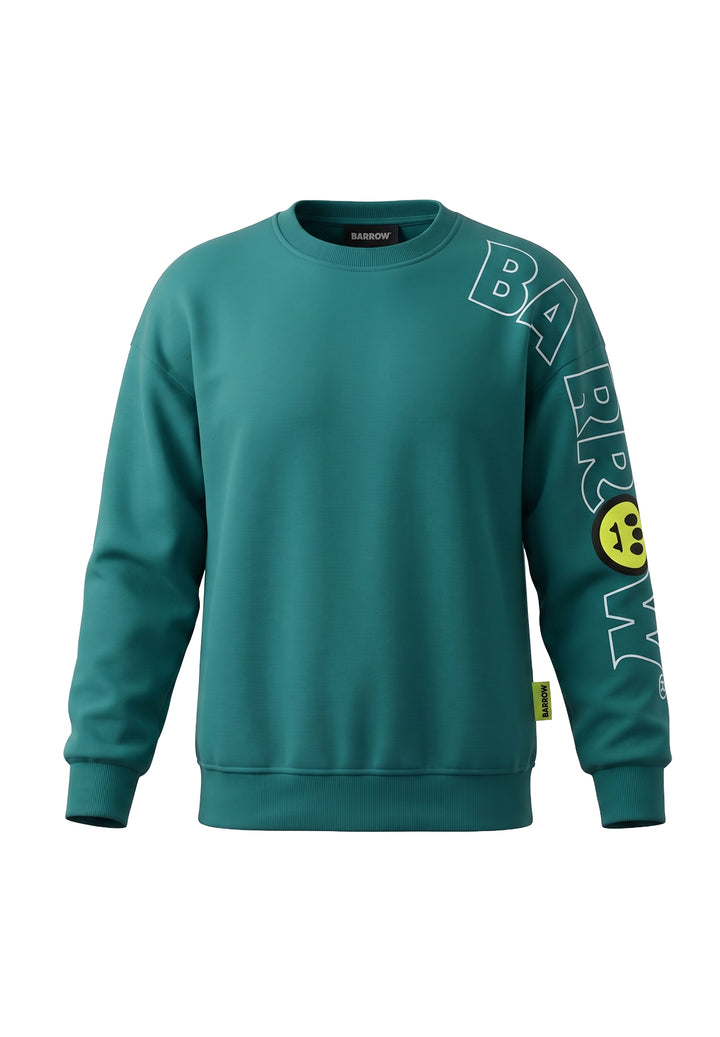 Felpa girocollo verde per bambino