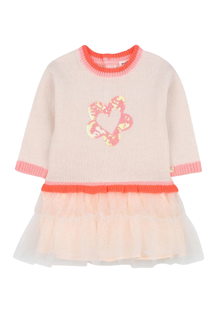 Vestito maglia rosa per neonata