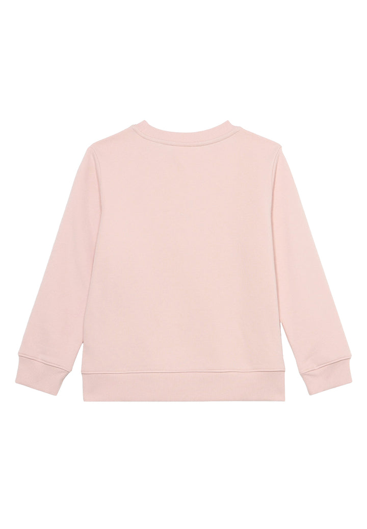 Felpa girocollo rosa per bambina