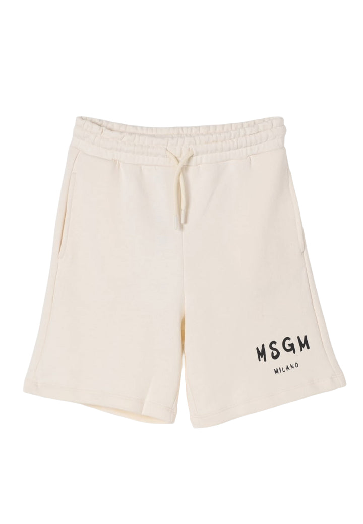 Bermuda felpa crema per bambino