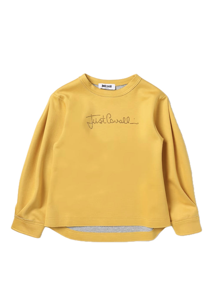 Yellow crewneck sweatshirt for girls