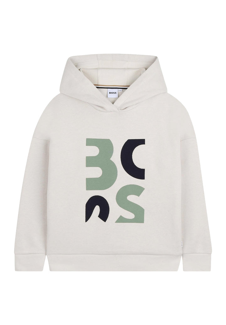 Felpa cappuccio beige per bambino