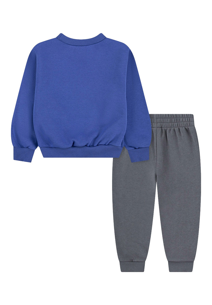 Completo felpa blu-grigio per bambino