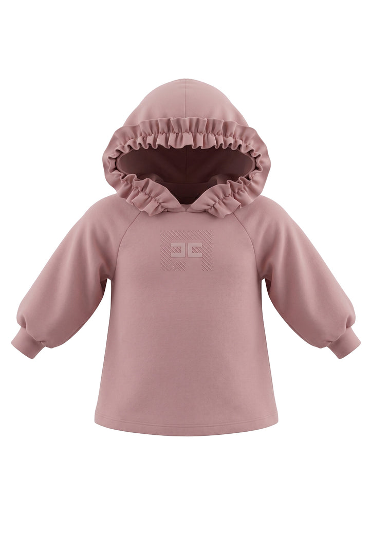 Felpa cappuccio rosa per bambina