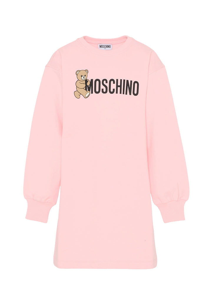 Vestito felpa rosa per bambina