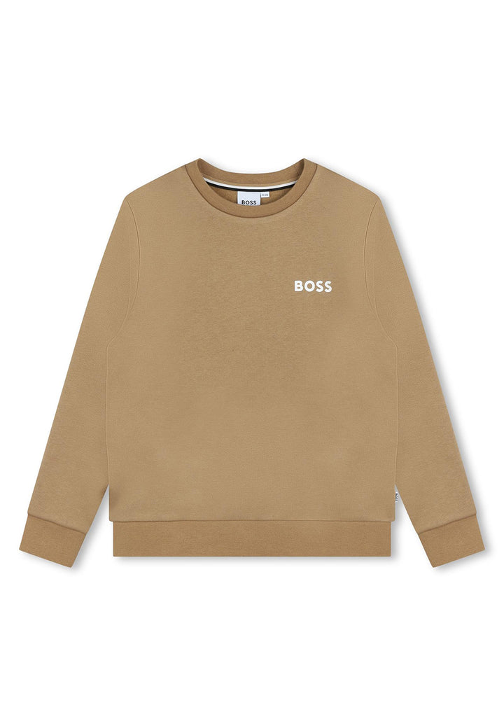 Beige crewneck sweatshirt for boys