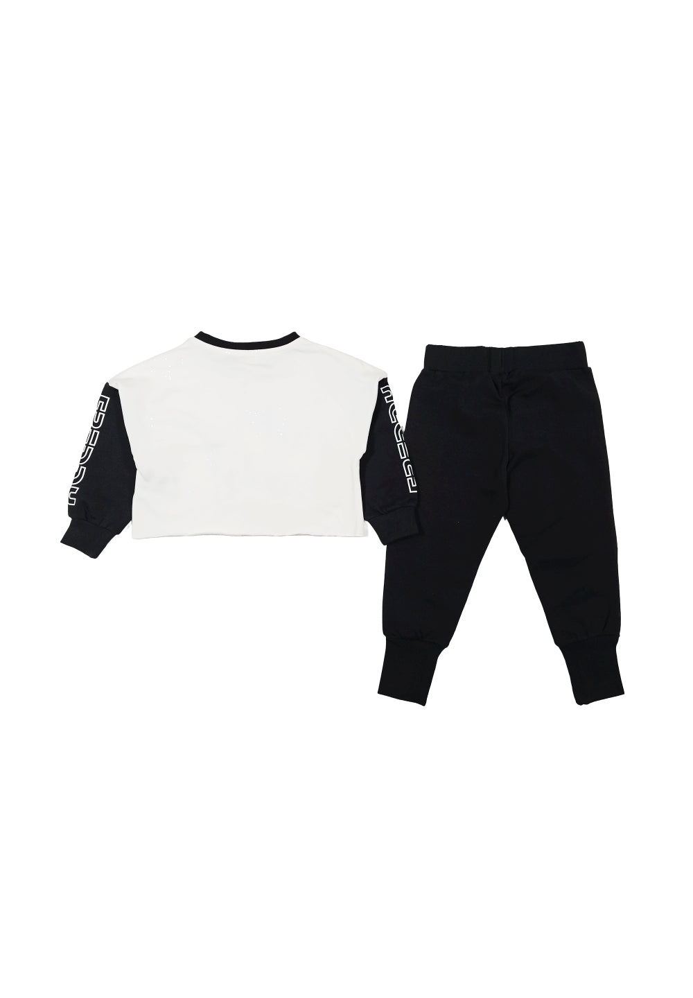 Completo felpa bianco-nero per bambina - Primamoda kids