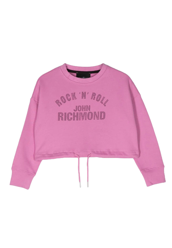 Pink crewneck sweatshirt for girls