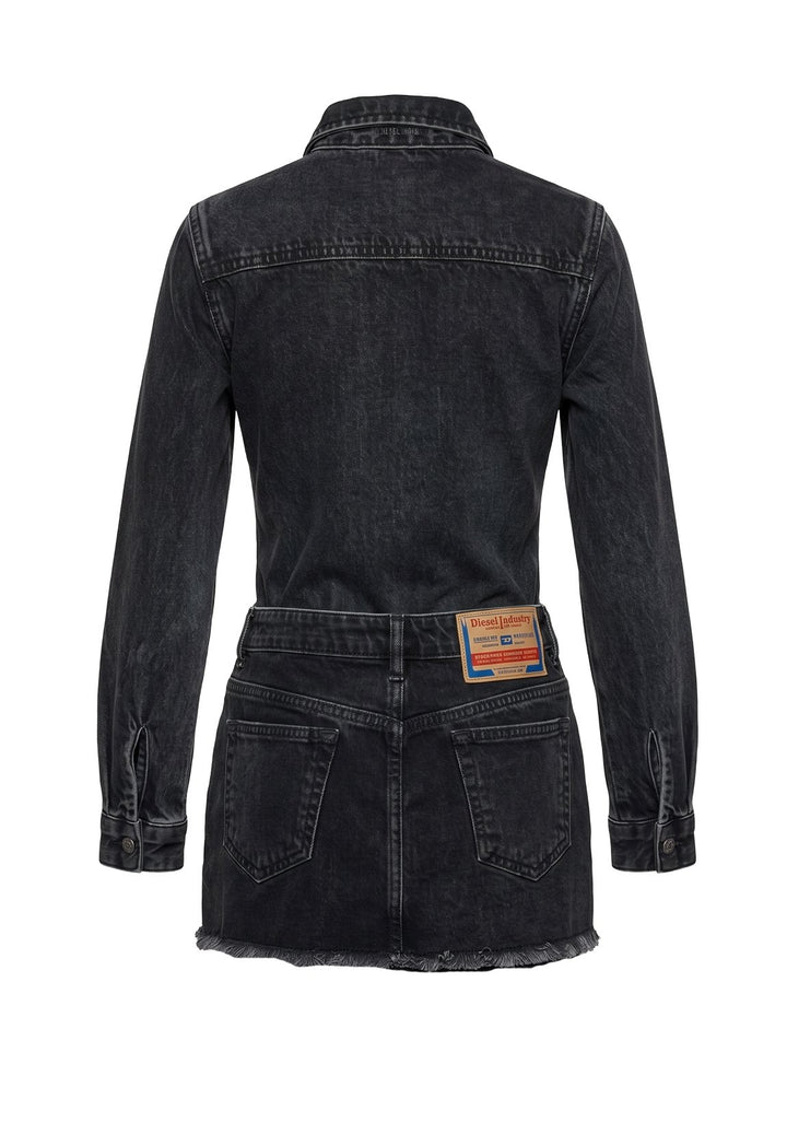 Vestito denim nero per bambina