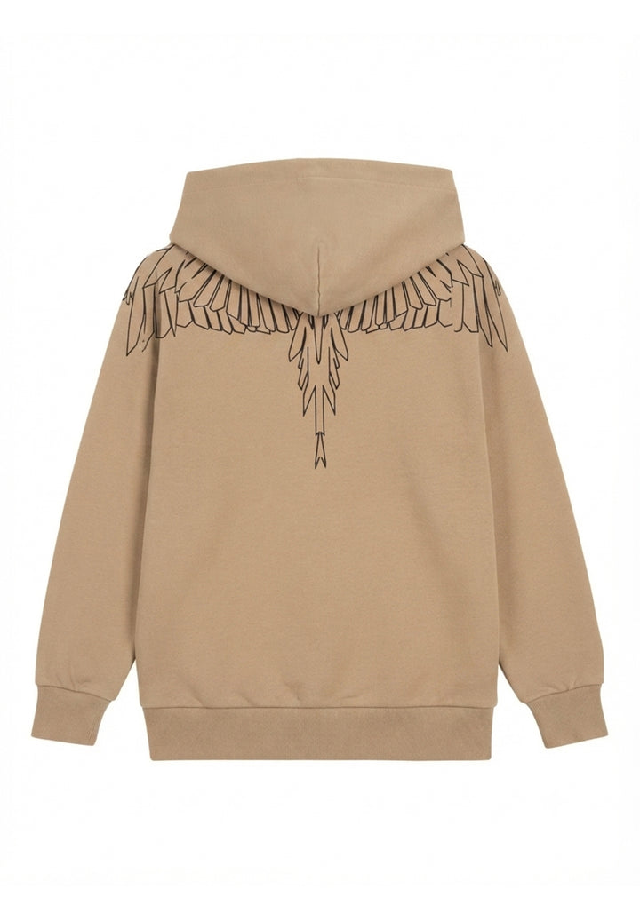 Felpa cappuccio beige per bambino