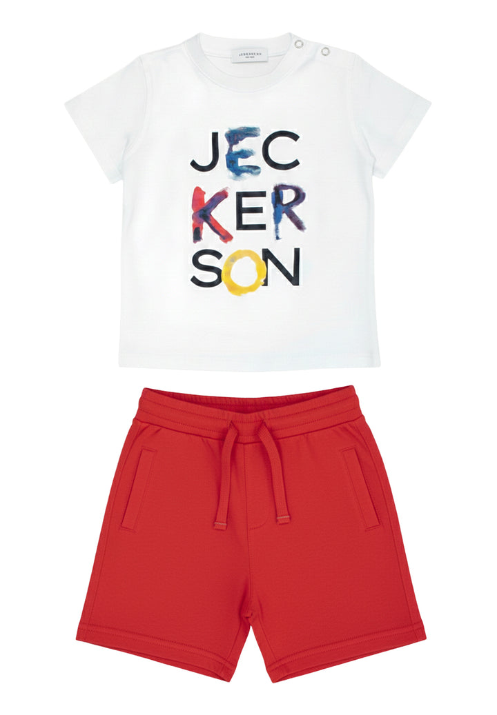 Completo bianco-rosso per bambino