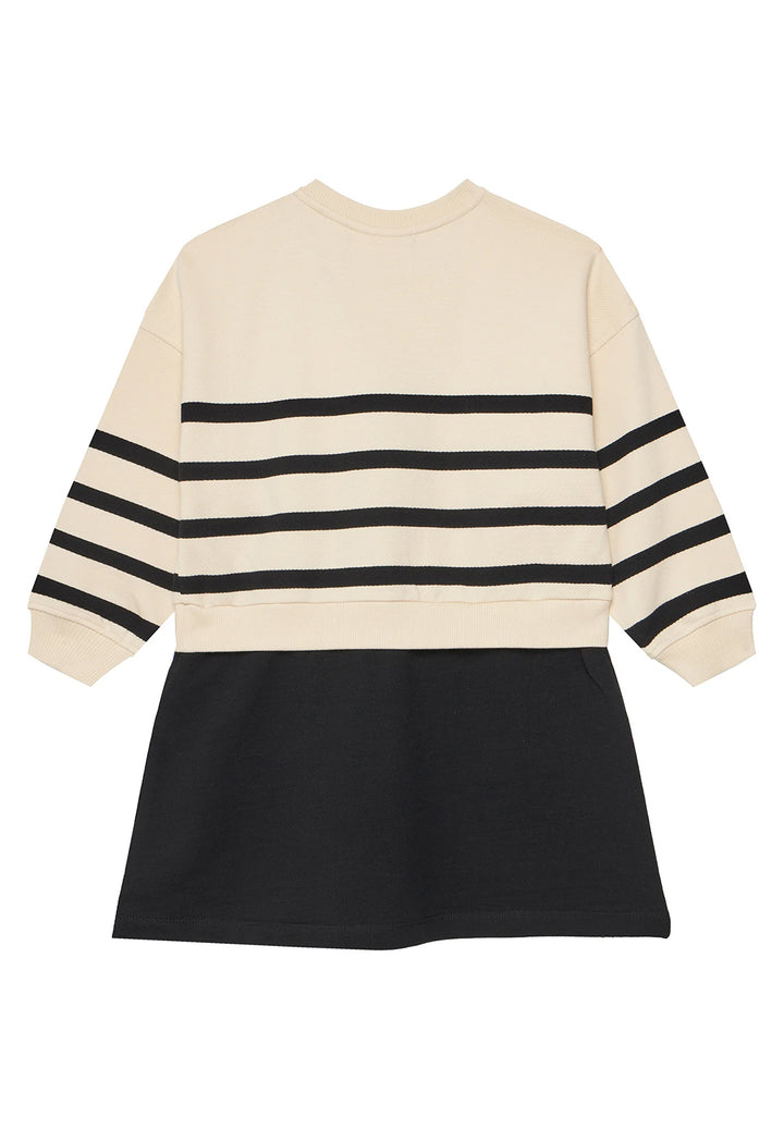 Vestito beige-nero per bambina